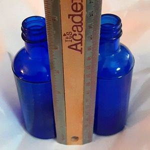 Blue antique bottles